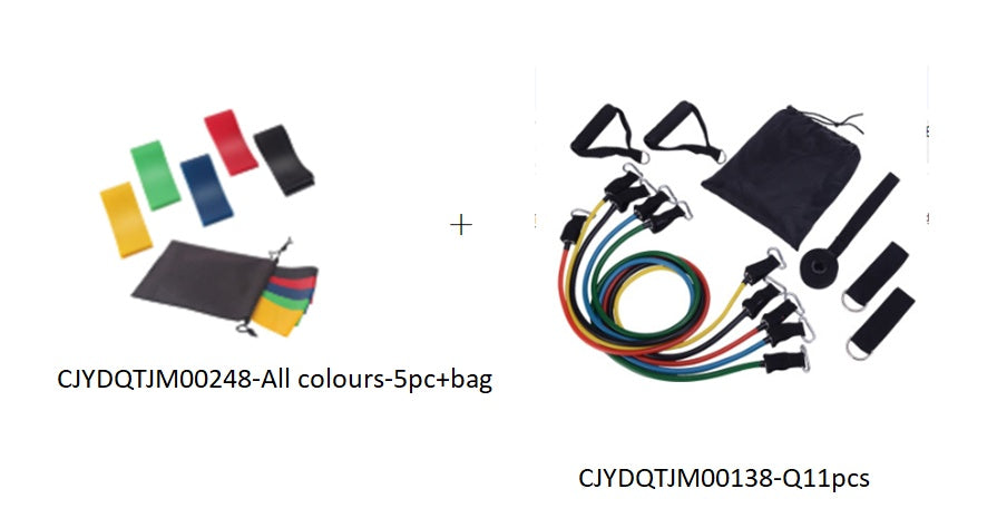 5-nivå motståndsgummiband Yogaträningselastiska band