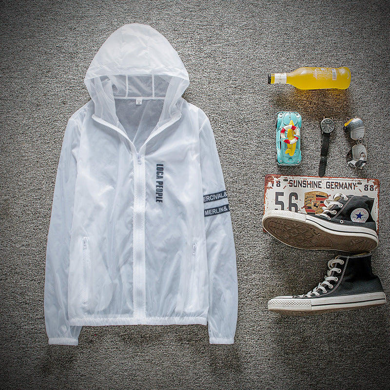 Solskyddande kläder för utomhusbruk, vindjacka för män