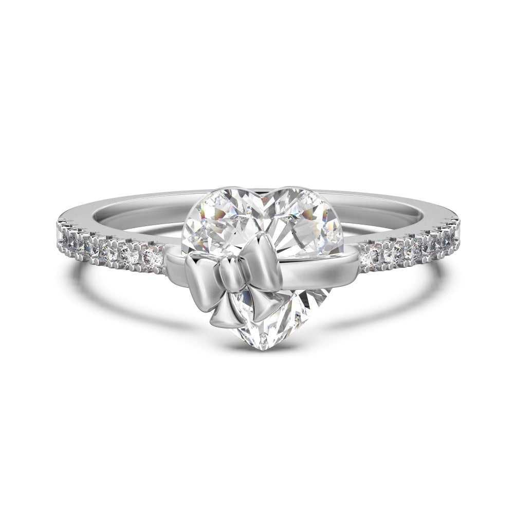 Kärleksfullt hjärta med zirkonbåge i 925 sterlingsilver