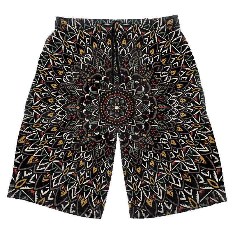 3D-tryckta shorts sommar lösa strandbyxor casualbyxor