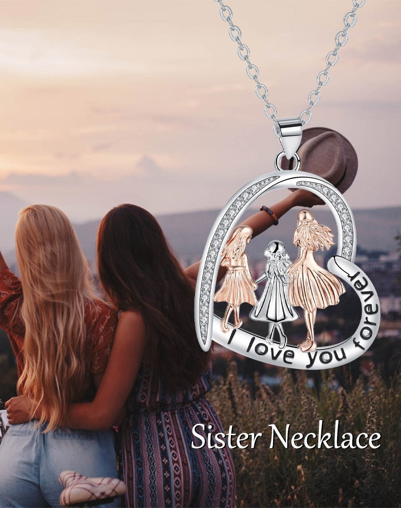 Kärlekshänge Systrar Halsband För Flickvänner Ornament