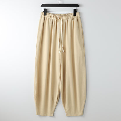 Lösa harembyxor med knutna ben för överviktiga män