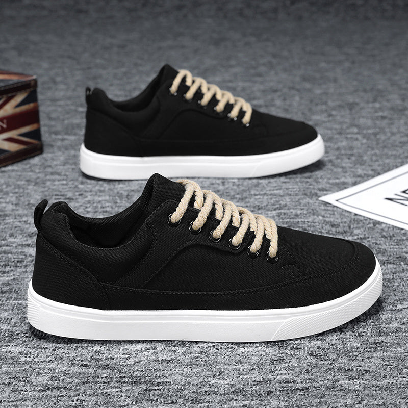 Mångsidiga platta herrsneakers i koreansk stil för ungdomar