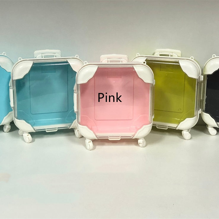 Barnens enkla tecknade mini-resväskeformade förvaringslåda
