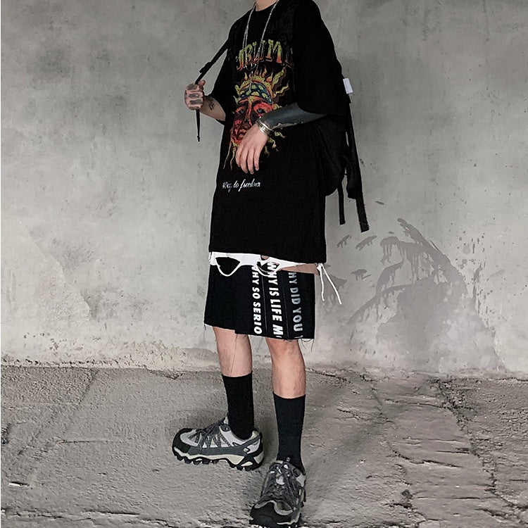 Populär logotyp mörkt tryck kortärmad T-shirt casual casual T-shirt herr