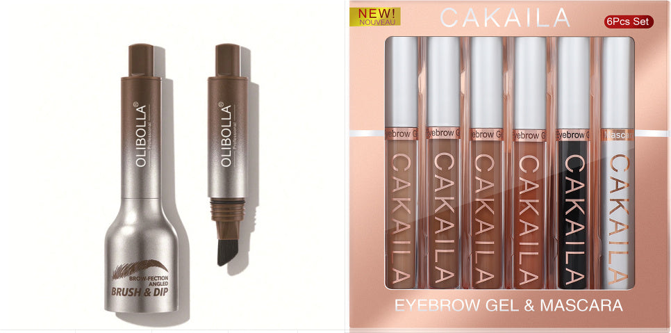 Stor borste hårfäste multifunktionell inte smetpress ögonbrynspenna