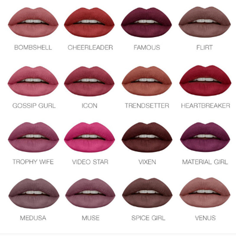 Långvarigt vattenfast läppstift 16 presentförpackning läppglans