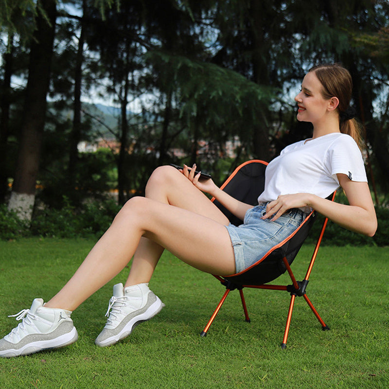 Ultralätt utomhusfällbar campingstol picknickfällbar vandringsstol fritidsresor strandryggsäck månstol bärbar fiskestol