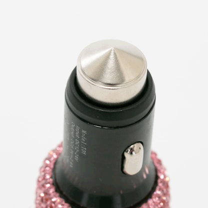 2.4A Dubbelportsbilladdare med diamantinfälld dubbel USB-billaddare för resebil