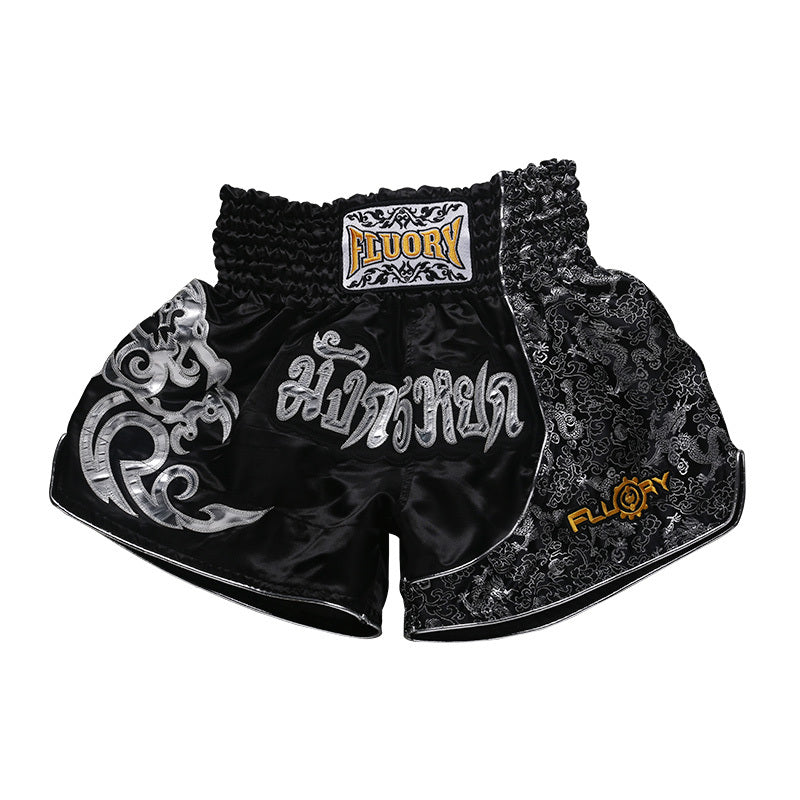 Muay Thai Shorts Herr Professionell Tävling Träning Sanda Boxningsdräkt Dam Fighting Fighting Shorts