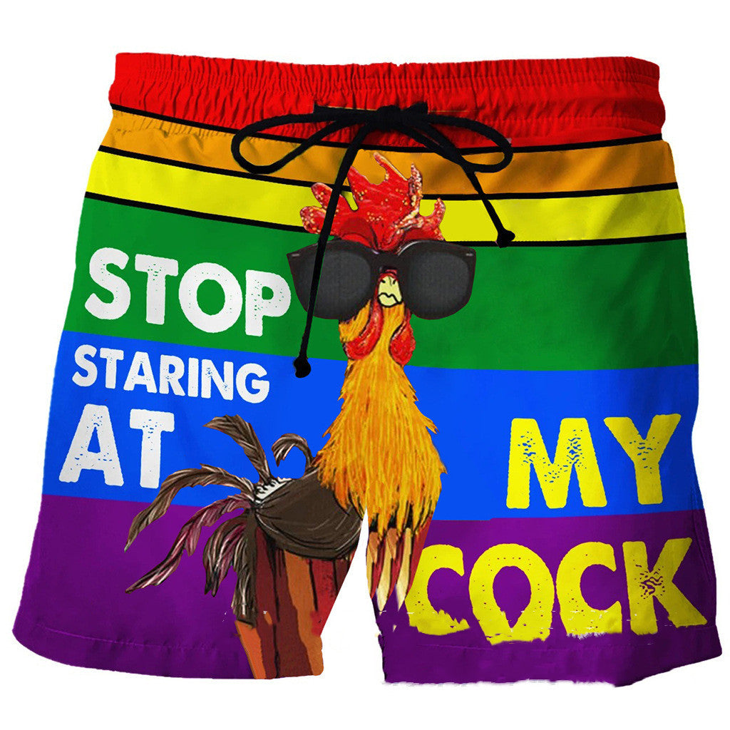 Herrbyxor med tryck och elastisk midja