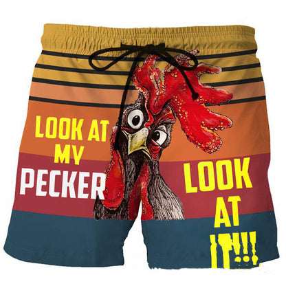 Herrbyxor med tryck och elastisk midja