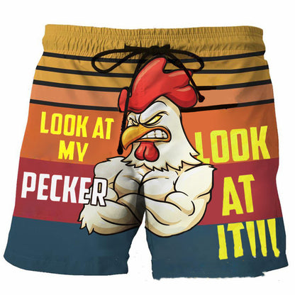 Herrbyxor med tryck och elastisk midja