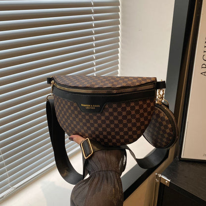 Bärbar crossbody i europeisk och amerikansk stil med personlighet, retrotryck