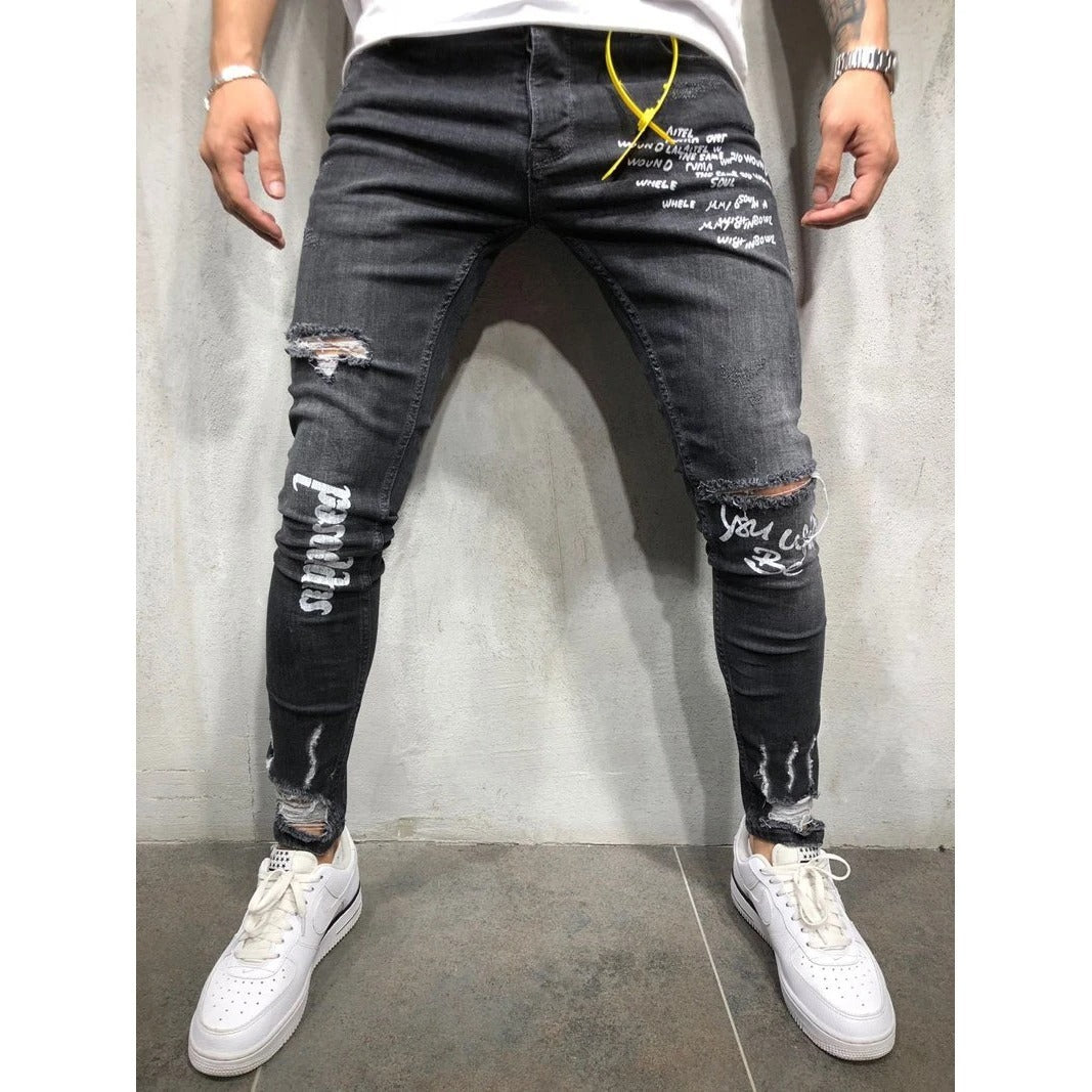 Engelska mönstrade grå byxor