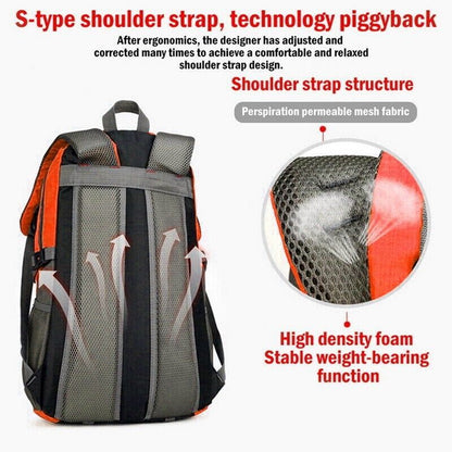 40L Stor Vattentät Ryggsäck Camping Promenader Vandring Utomhus Resor Ryggsäck