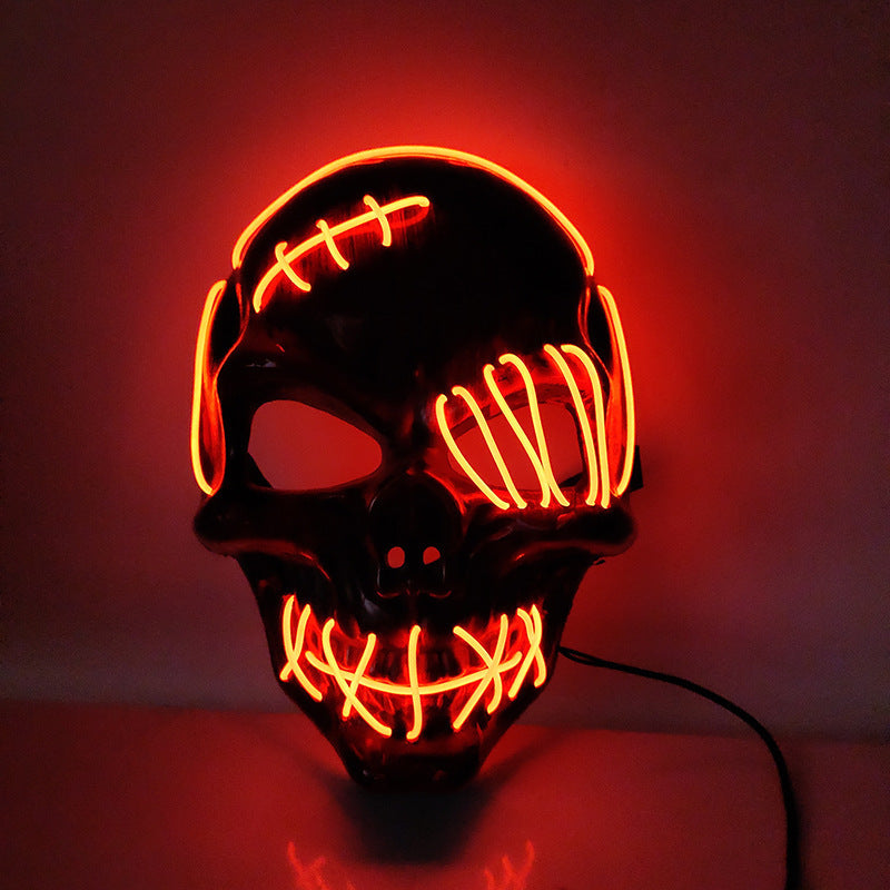 Ärr Enögd Piratmask Blodig Skräck Kallt Ljus Halloweenmask Led Glödande Mask