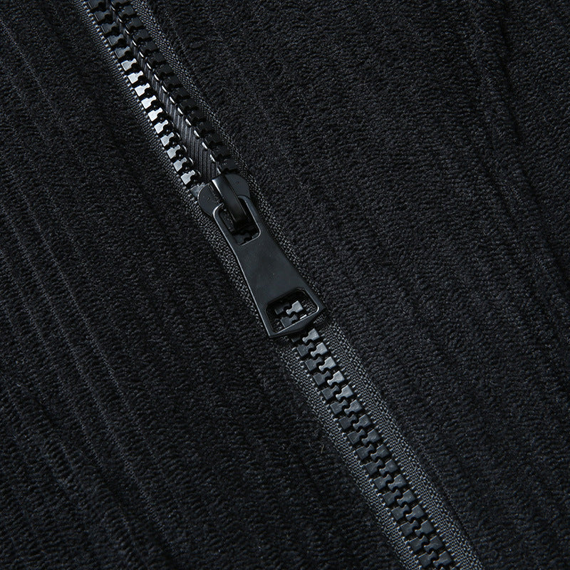 Plus Size Corduroy Tjockad Kappa Överviktig Herrjacka