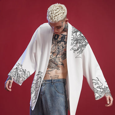 Handmålad herrkardigan