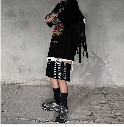 Populär logotyp mörkt tryck kortärmad T-shirt casual casual T-shirt herr