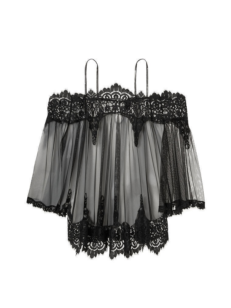 Vita axelbandslösa spetsunderkläder i gasbinda