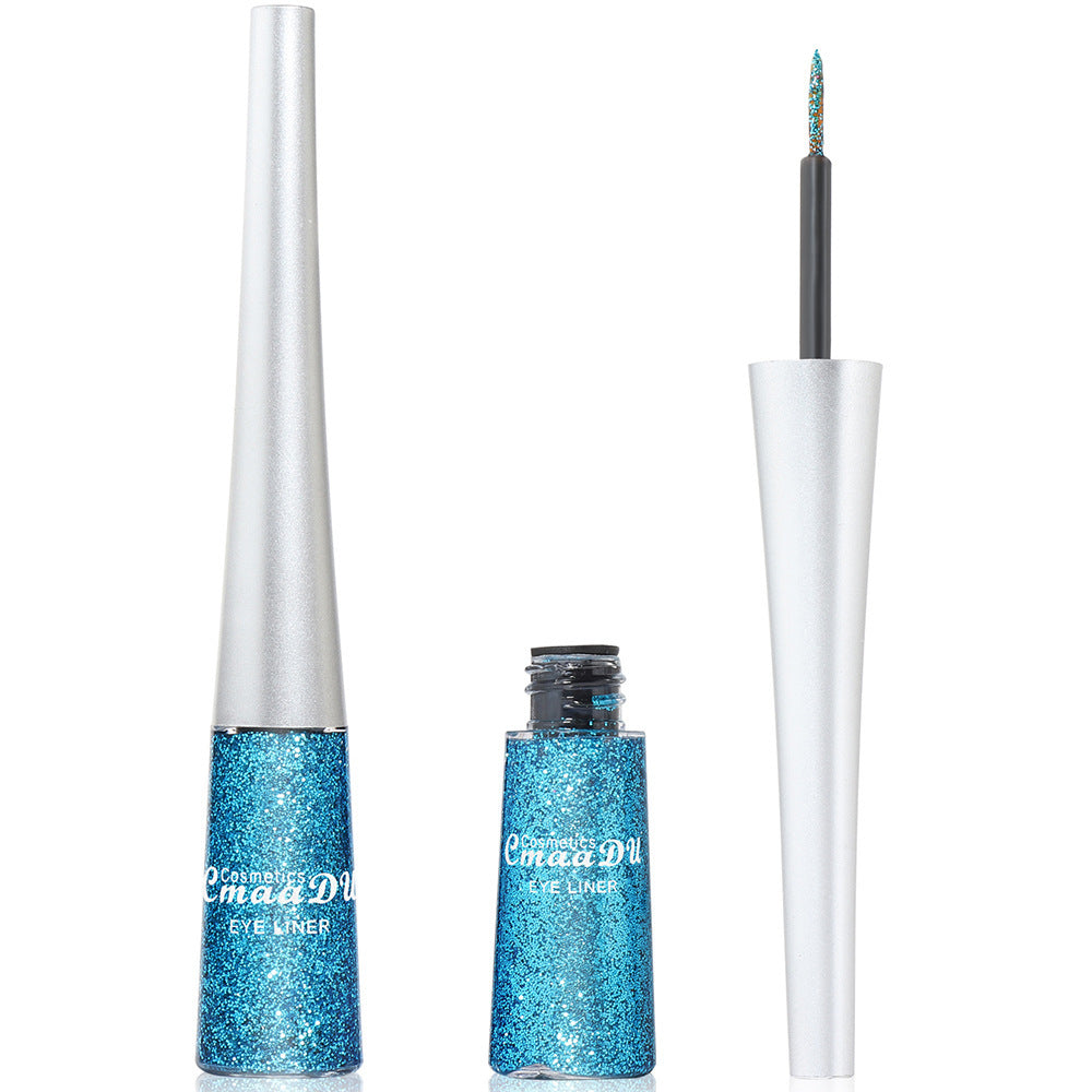 Moderiktigt kreativt glitterpulver flytande eyeliner-set