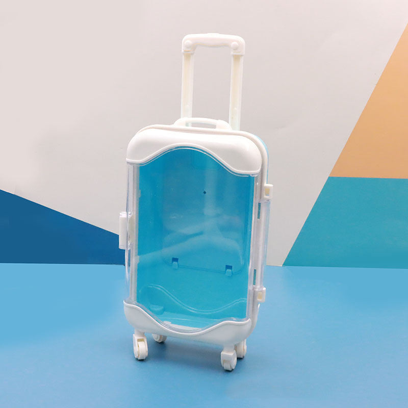 Barnens enkla tecknade mini-resväskeformade förvaringslåda