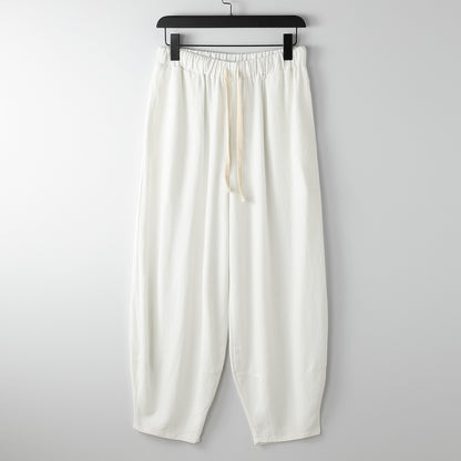 Lösa harembyxor med knutna ben för överviktiga män
