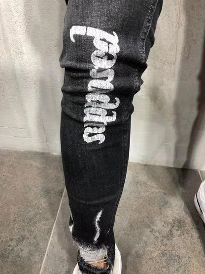 Engelska mönstrade grå byxor