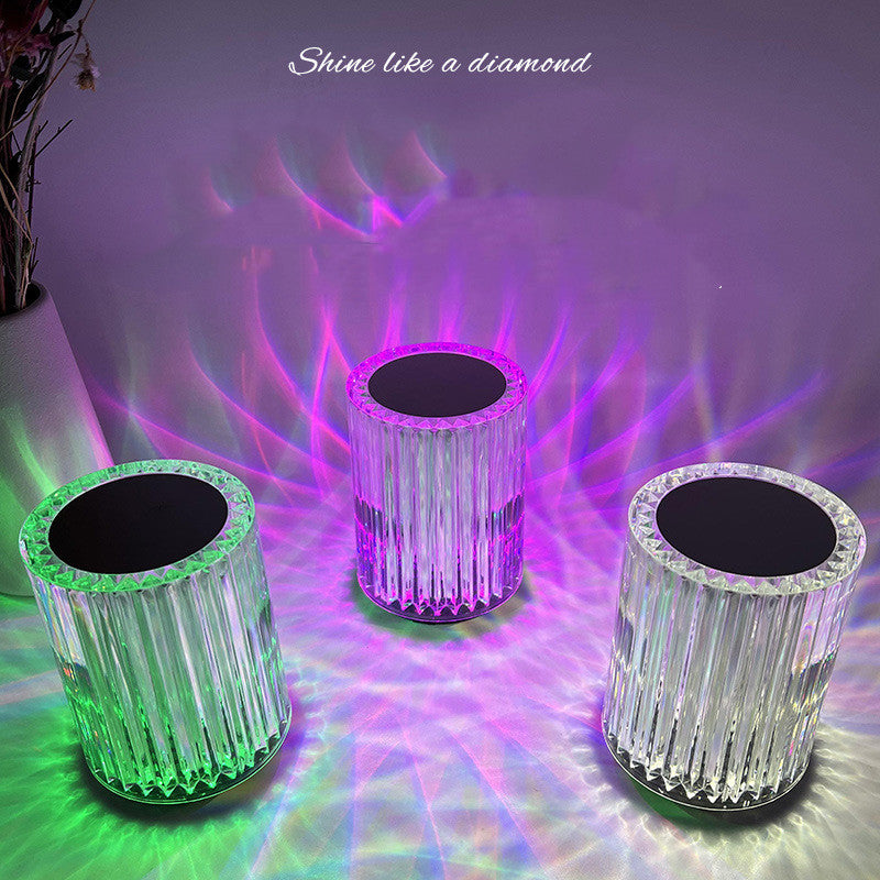 Kristalllampa Bordslampa Atmosfär Kreativ Linje Liten Nattlampa LED-lampor