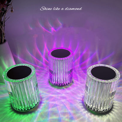 Kristalllampa Bordslampa Atmosfär Kreativ Linje Liten Nattlampa LED-lampor