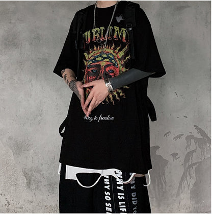 Populär logotyp mörkt tryck kortärmad T-shirt casual casual T-shirt herr