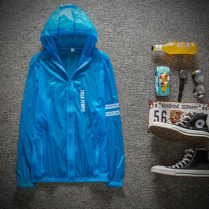 Solskyddande kläder för utomhusbruk, vindjacka för män