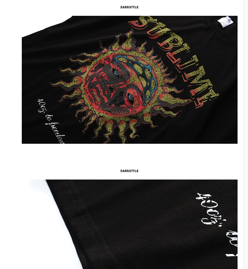 Populär logotyp mörkt tryck kortärmad T-shirt casual casual T-shirt herr