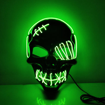 Ärr Enögd Piratmask Blodig Skräck Kallt Ljus Halloweenmask Led Glödande Mask