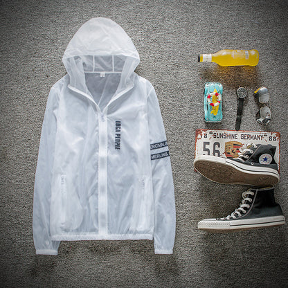 Solskyddande kläder för utomhusbruk, vindjacka för män