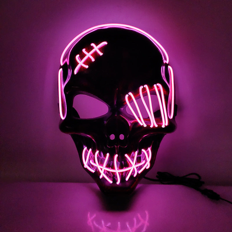 Ärr Enögd Piratmask Blodig Skräck Kallt Ljus Halloweenmask Led Glödande Mask