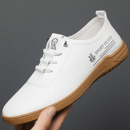 Herrskor med snörning, casual, läder, mode, helt matchande