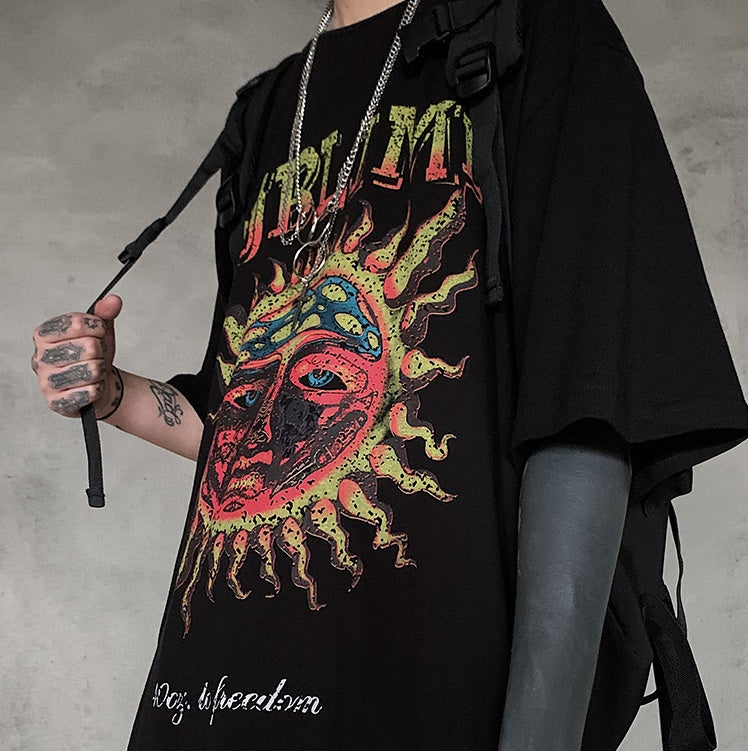 Populär logotyp mörkt tryck kortärmad T-shirt casual casual T-shirt herr