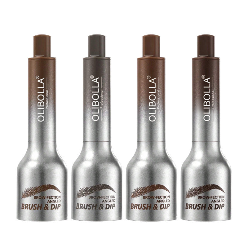 Stor borste hårfäste multifunktionell inte smetpress ögonbrynspenna