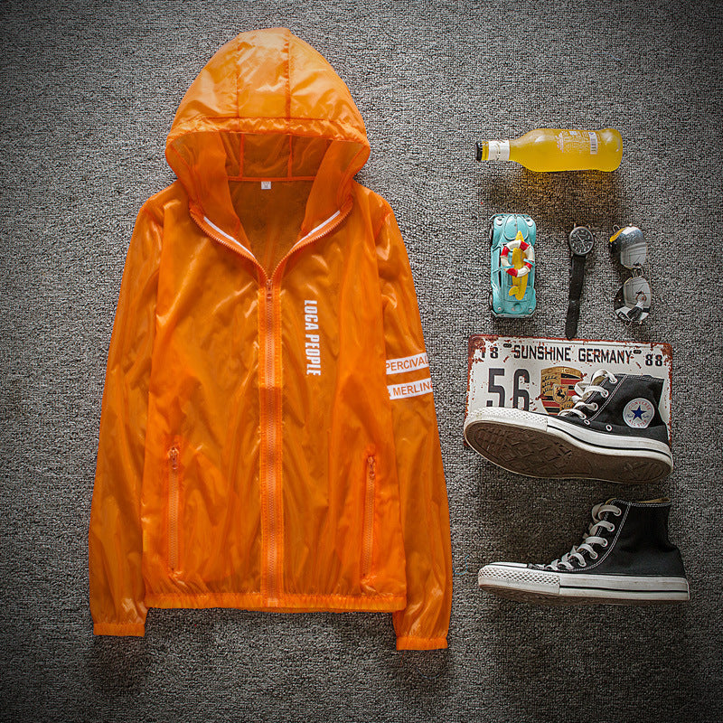 Solskyddande kläder för utomhusbruk, vindjacka för män