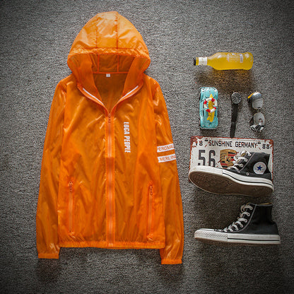 Solskyddande kläder för utomhusbruk, vindjacka för män