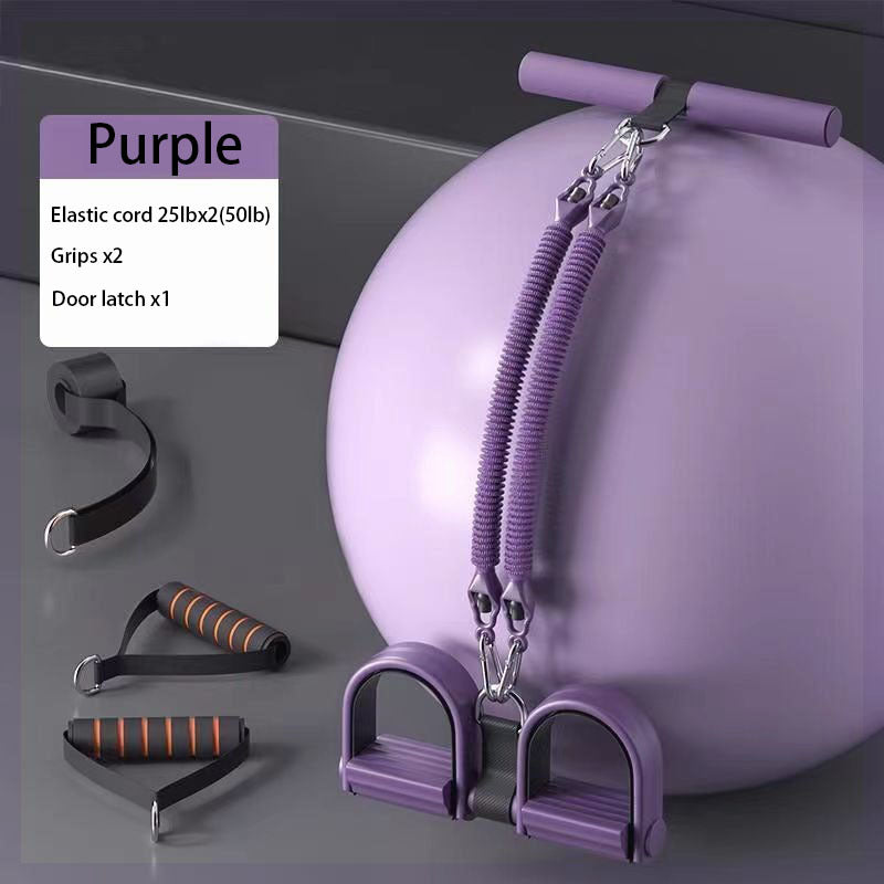 En uppsättning justerbara motståndsband med fotpedaler och handtag, hög motståndsnivå, fallsäkra, lämpliga för fitnessträning, kroppsstretchning och magmuskelövningar.