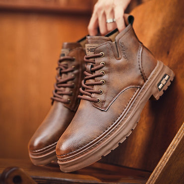 Martin Stövlar Tjocksulade Mellanstora Retro Lätt Matchande Casual