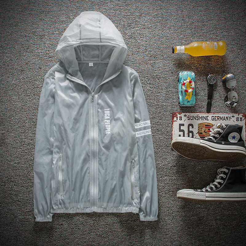 Solskyddande kläder för utomhusbruk, vindjacka för män