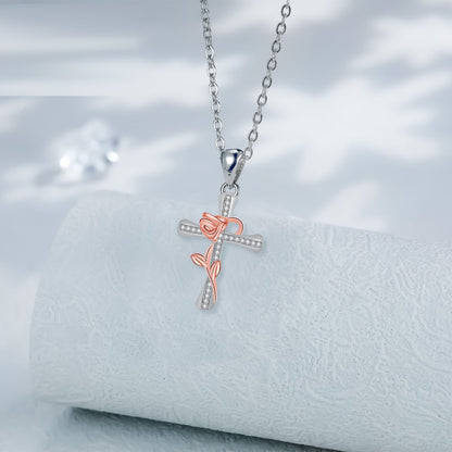 Roshalsband Kors Nyckelbenskedja Kvinnlig Gåva