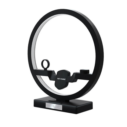 3-i-1 trådlös laddare lämplig för mobiltelefonklocka headset bordslampa laddningsfäste hetsäljande