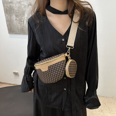 Bärbar crossbody i europeisk och amerikansk stil med personlighet, retrotryck