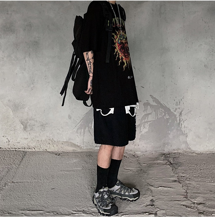 Populär logotyp mörkt tryck kortärmad T-shirt casual casual T-shirt herr