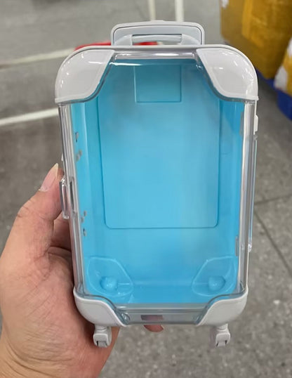 Barnens enkla tecknade mini-resväskeformade förvaringslåda